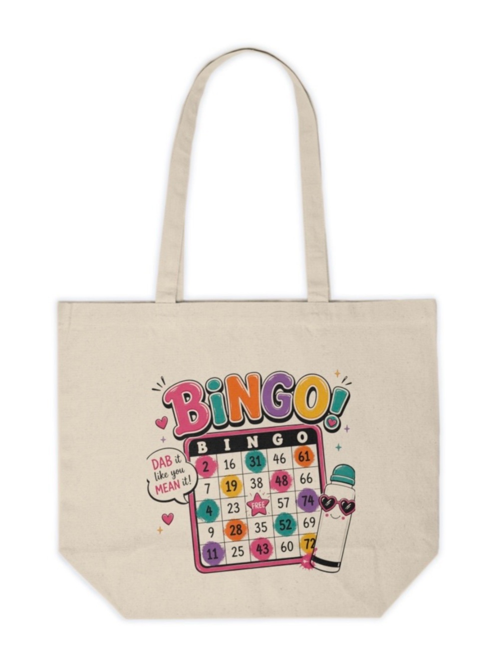 Bingo Lover Canvas Tote Bag | Funny Colourful Bingo Gift